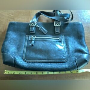 Coach Black Leather Tote Bag